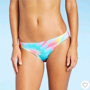 Juniors ribbed hipster bikini bottom tie-dye sizeS